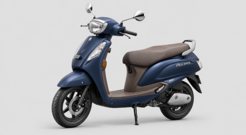 Suzuki Acess 125 Suzuki Access125 - Metallic Mat Stellar Blue - Front Three Quarter